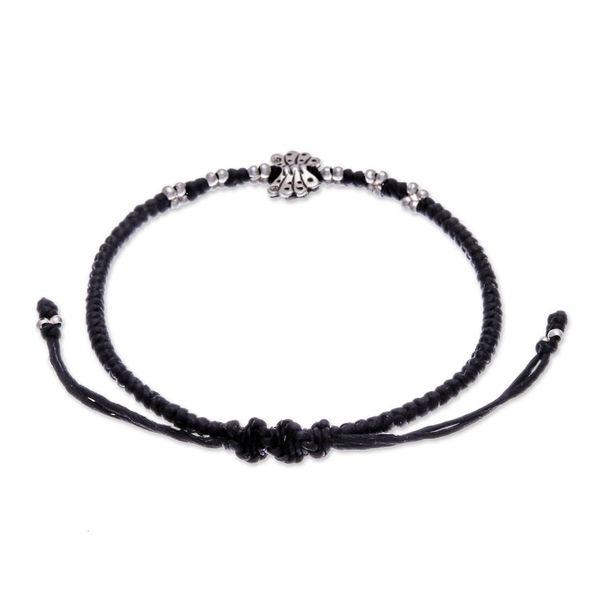 Alternate image for Thai Hand-braided 950 Silver Butterfly Pendant Bracelet Charming Butterfly
