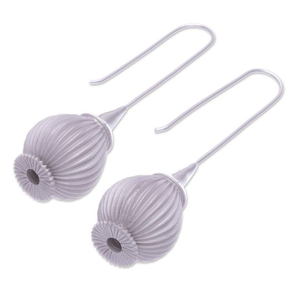 Alternate image for Hand Made Rhodium-Plated Drop Earrings Near Dawn