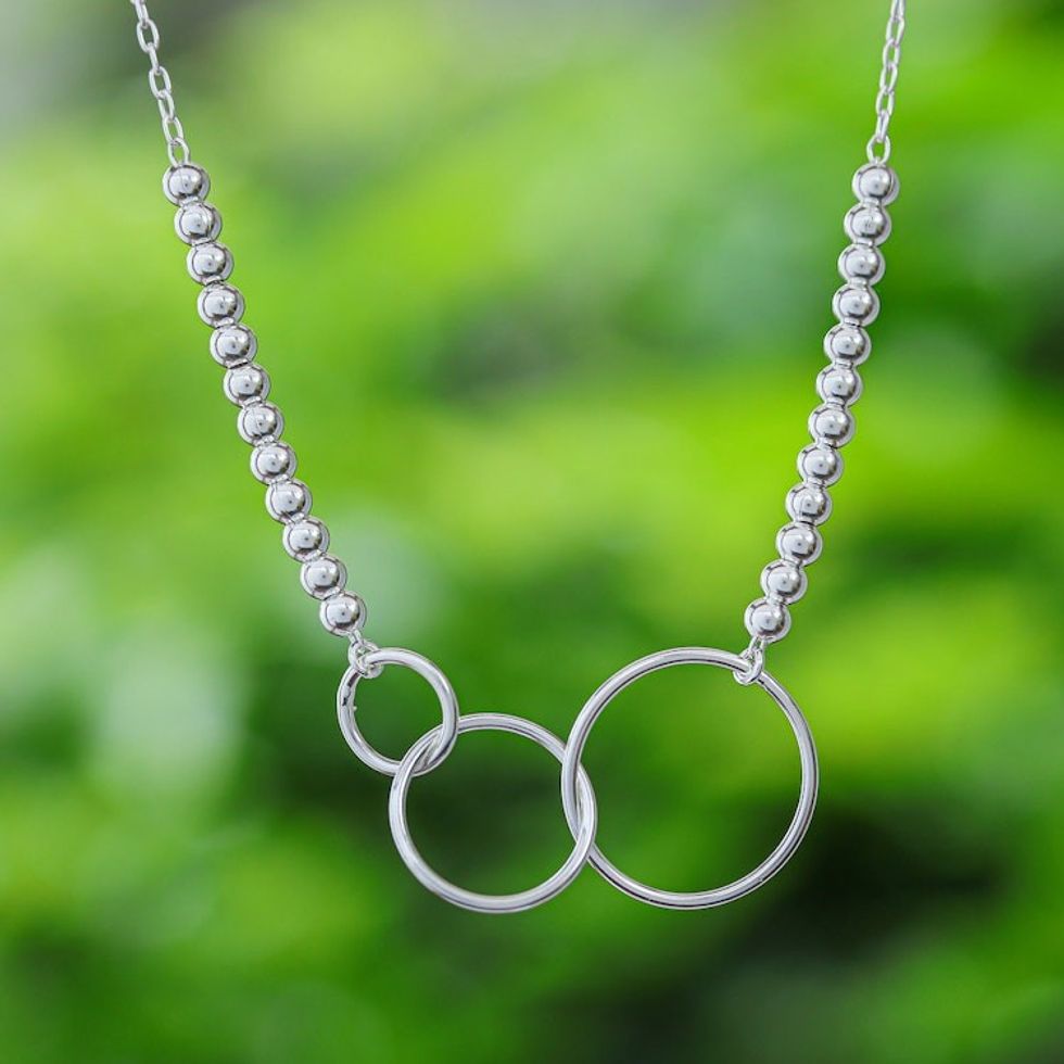 Abstract Sterling Silver Choker Necklace from Thailand 'Abstract Union'