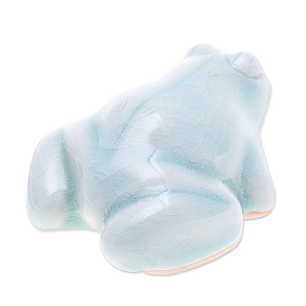 Alternate image for Handmade Celadon Ceramic Figurine Thai Frog