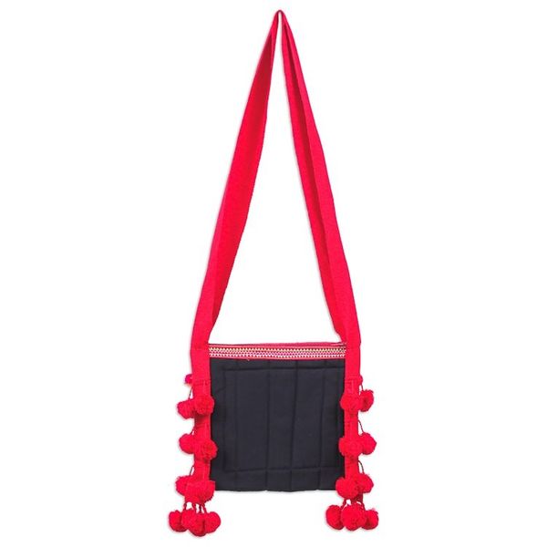 Alternate image for Traditional Floral Patterned Red Beaded Cotton Sling Red Customs