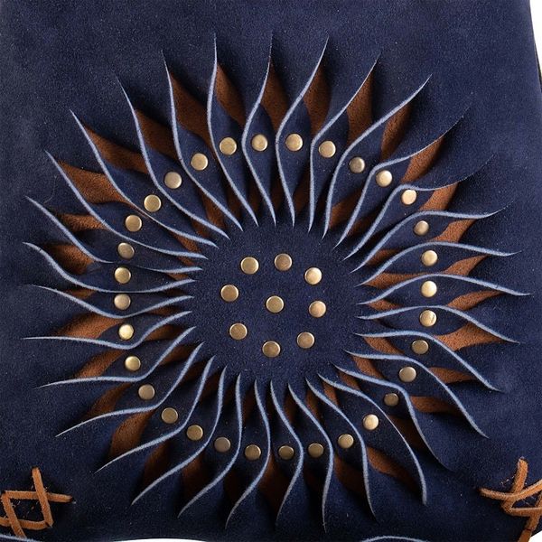 Alternate image for Suede Shoulder Bag in Blue with Adjustable Strap from Peru Ripple Effect