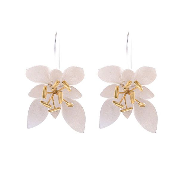 Alternate image for Handmade Gold-Accented Floral Drop Earrings Under Starlight