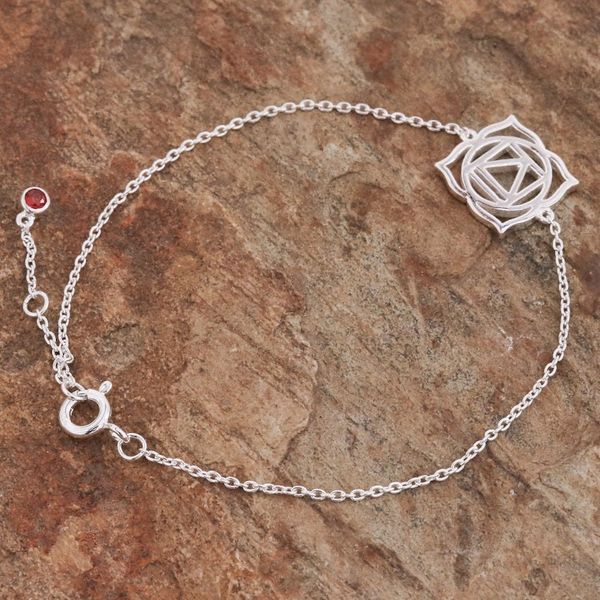 Alternate image for Artisan Crafted Cubic Zirconia Pendant Bracelet Root Chakra Spin