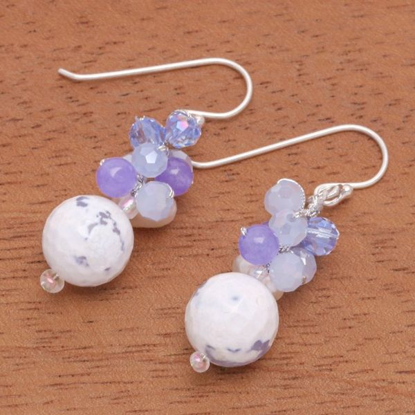 Alternate image for Blue Multi-Gemstone Dangle Earrings Handcrafted in Thailand Blue Energy