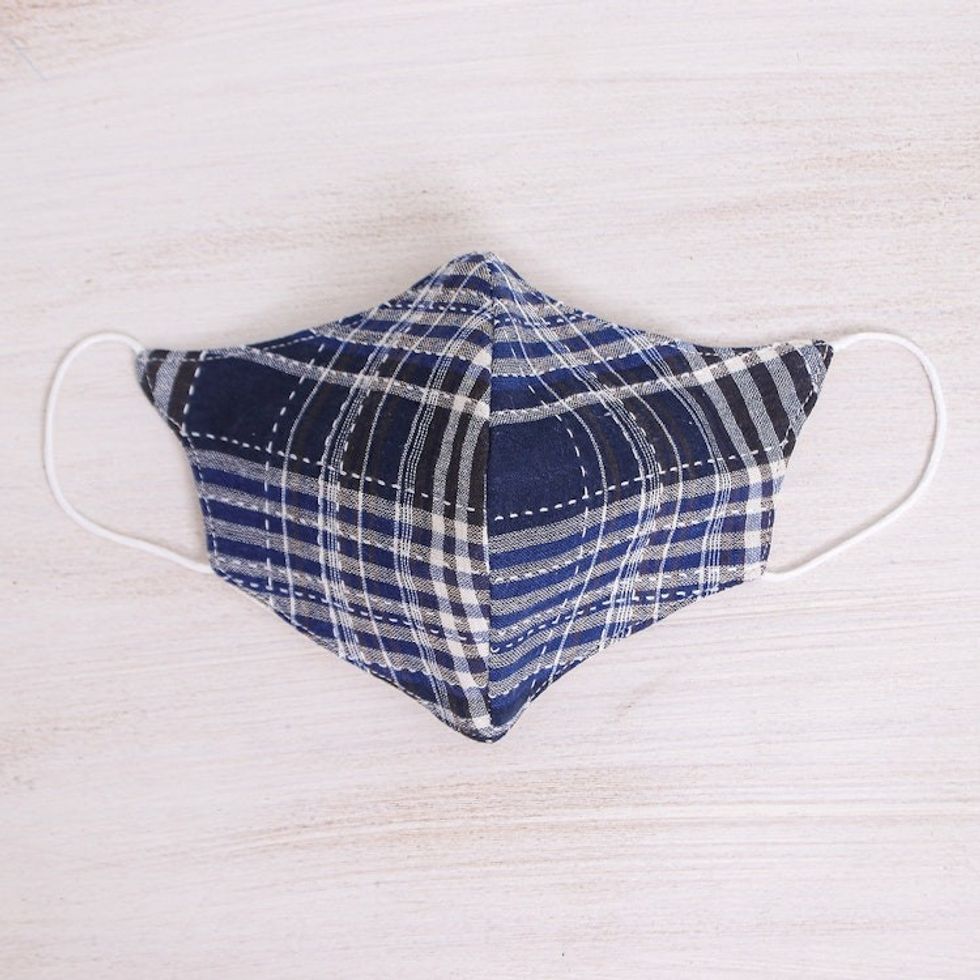 Handcrafted Cotton Face Mask 'Chiang Mai Blues'