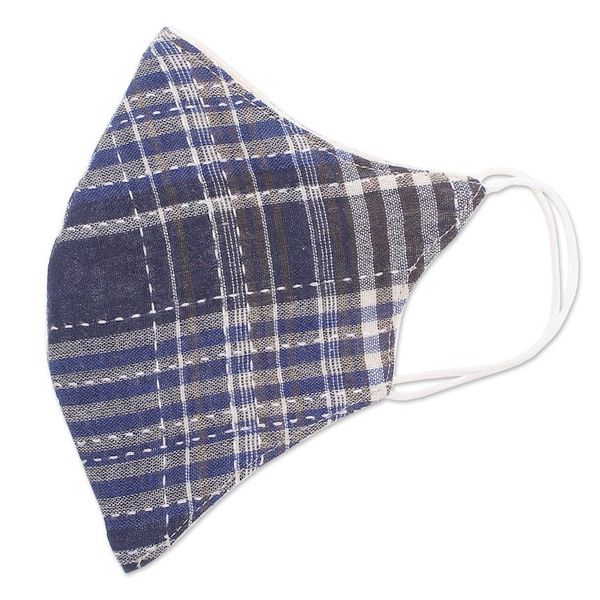 Alternate image for Handcrafted Cotton Face Mask Chiang Mai Blues