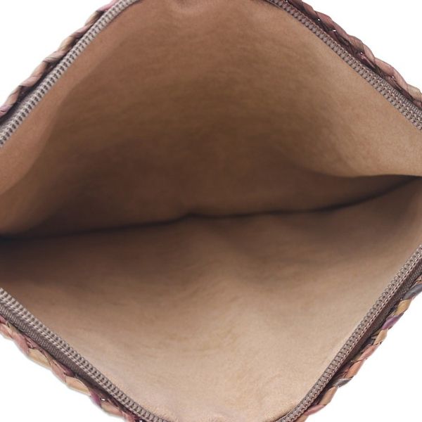 Alternate image for Handwoven Pink and Brown Natural Bulrush Reed Clutch Natural Vitality