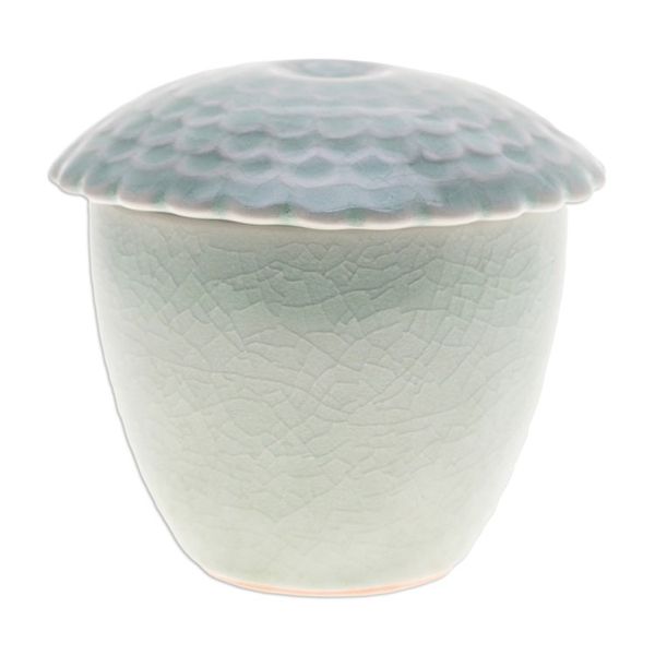 Alternate image for Green Handmade Celadon Ceramic Sunflower Themed Salsa Bowl Sunflower in Green