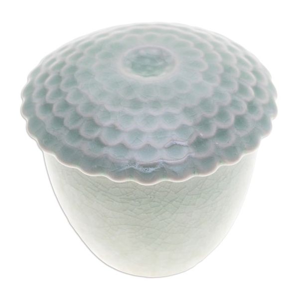Alternate image for Green Handmade Celadon Ceramic Sunflower Themed Salsa Bowl Sunflower in Green