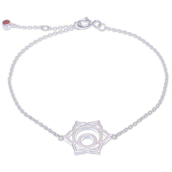 Alternate image for Handcrafted Cubic Zirconia Pendant Bracelet Sacral Chakra Spin