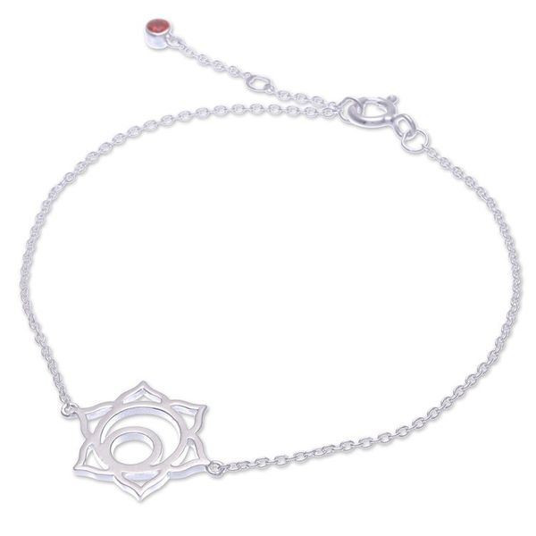 Alternate image for Handcrafted Cubic Zirconia Pendant Bracelet Sacral Chakra Spin