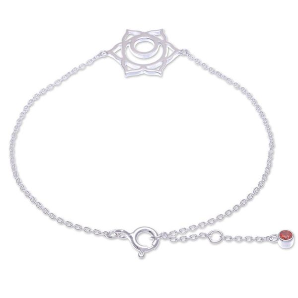 Alternate image for Handcrafted Cubic Zirconia Pendant Bracelet Sacral Chakra Spin