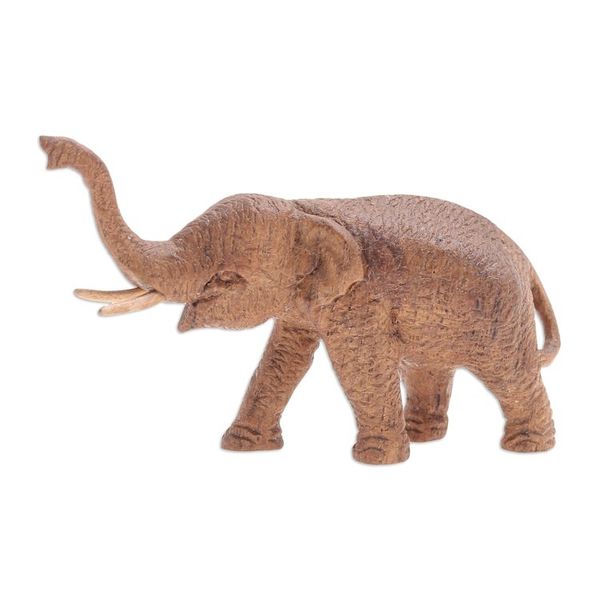 Alternate image for Handmade Teak Wood Elephant Statuette from Thailand Step on Toes