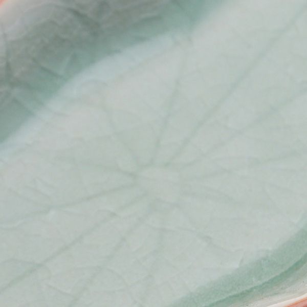 Alternate image for Green Handmade Celadon Ceramic Lotus Flower Serving Bowl Thai Lotus Leaf
