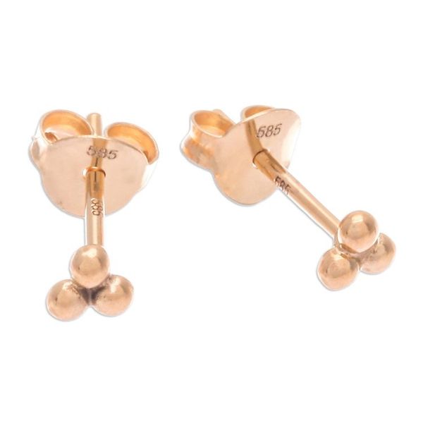 Alternate image for 14k Gold Stud Earrings with Gold-Plated Clasp from Thailand Dots of Wealth