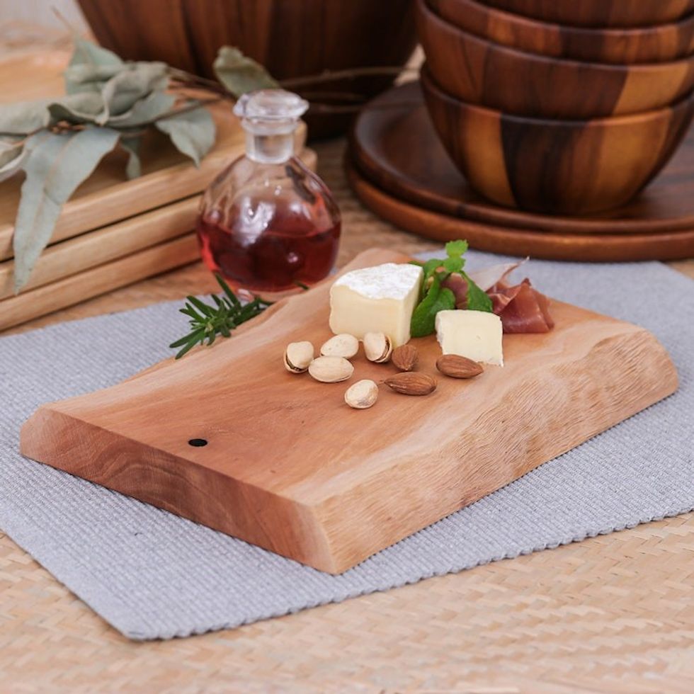 Hand-Carved Sturdy Longan Wood Cutting Board from Thailand 'Strong Flavors'