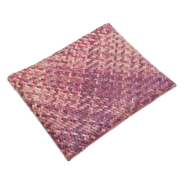Alternate image for Handwoven Red and Brown Natural Bulrush Reed Clutch Natural Boldness