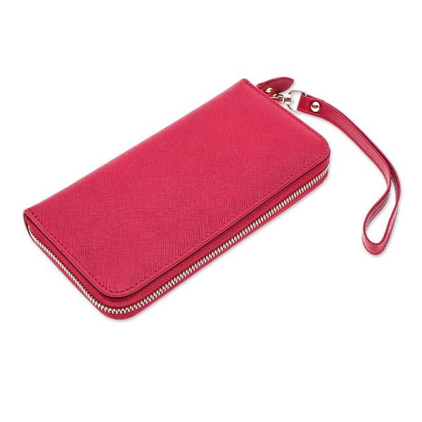 Alternate image for Handcrafted Crimson Leather Wristlet Wallet from Thailand Everyday Crimson