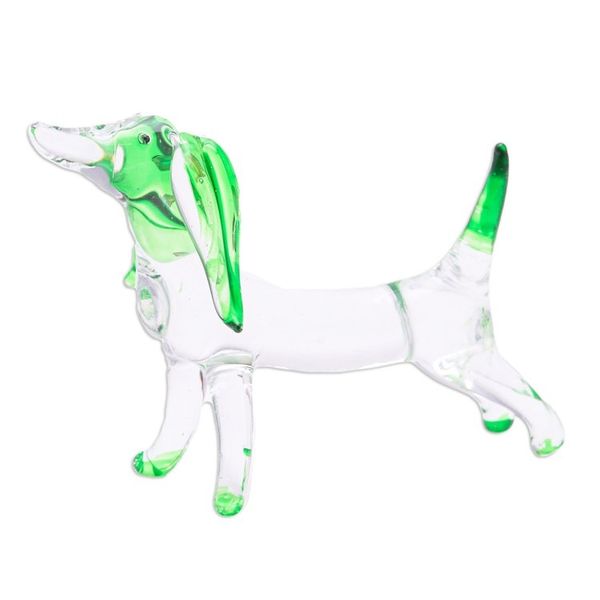 Alternate image for Handblown Green Glass Dachshund Dog Figurine Hope Dachshund