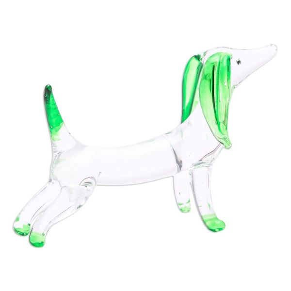 Alternate image for Handblown Green Glass Dachshund Dog Figurine Hope Dachshund