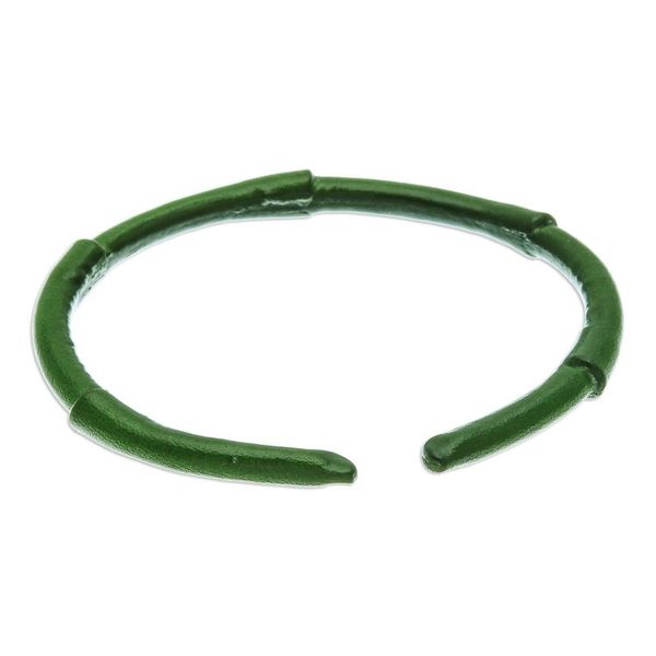 Alternate image for Bamboo-Inspired Adjustable Green Leather Cuff Bracelet Harmonious Bamboo