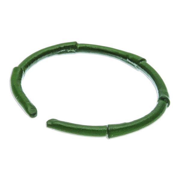 Alternate image for Bamboo-Inspired Adjustable Green Leather Cuff Bracelet Harmonious Bamboo