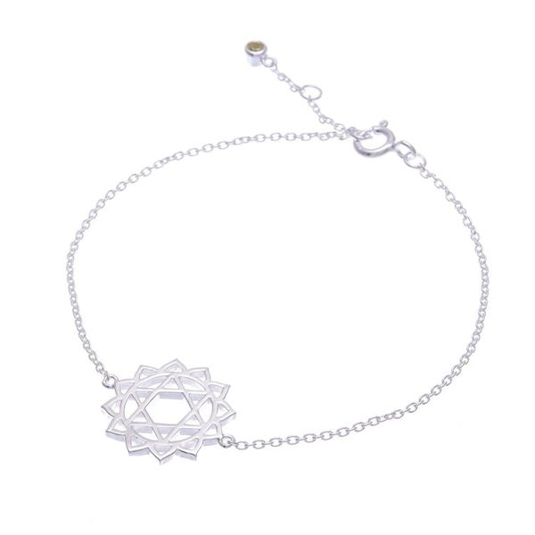 Alternate image for Sterling Silver Pendant Bracelet with Green Cubic Zirconia Green Heart Chakra
