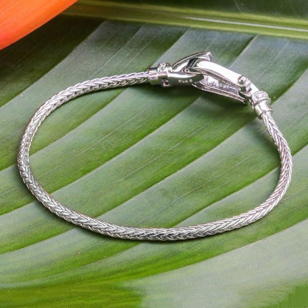 Alternate image for Sterling Silver Horseshoe Pendant Bracelet with Jewels Sparkling Fortune