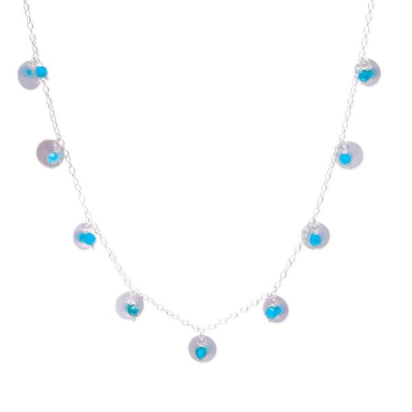 Alternate image for Matte Sterling Silver and Apatite Charm Necklace Everyday Intellectual