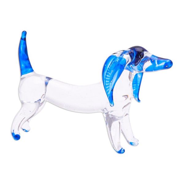Alternate image for Handblown Dark Blue Glass Dachshund Dog Figurine Intuition Dachshund