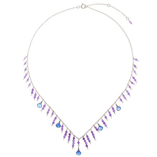 Alternate image for 24k Gold-Plated Kyanite and Amethyst Waterfall Necklace Lilac Sweet