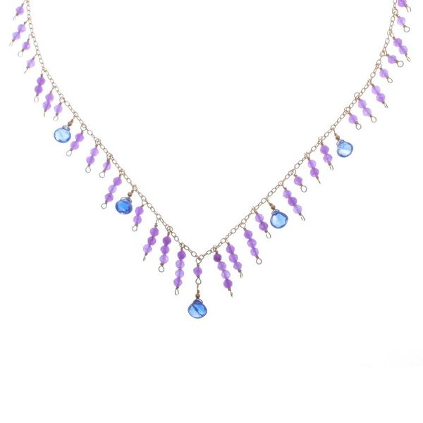 Alternate image for 24k Gold-Plated Kyanite and Amethyst Waterfall Necklace Lilac Sweet