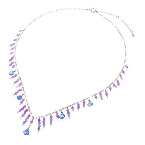 Alternate image for 24k Gold-Plated Kyanite and Amethyst Waterfall Necklace Lilac Sweet