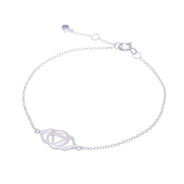 Alternate image for Sterling Silver Pendant Bracelet with Purple Cubic Zirconia Purple Third Eye