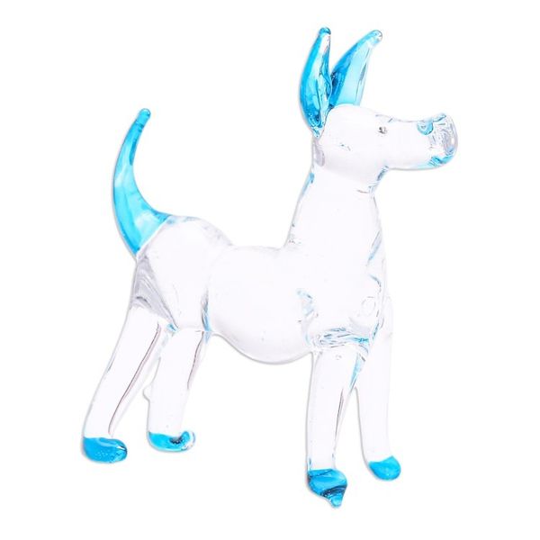 Alternate image for Handblown Light Blue Glass Ridgeback Dog Figurine Peace Ridgeback
