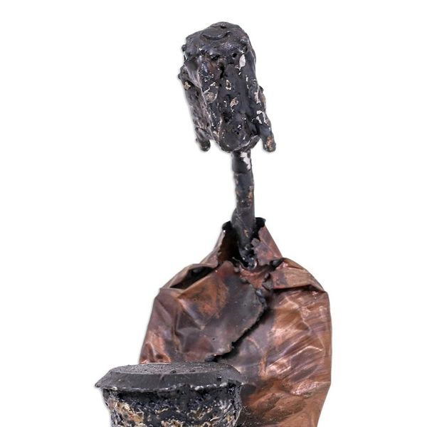 Alternate image for Brass Iron Statuette of Abstract Male Handmade in Thailand Ancient Monk