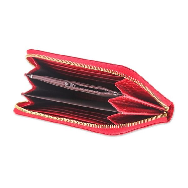Alternate image for Alligator Print Cherry Leather Wristlet Wallet with Strap Cherry Safari