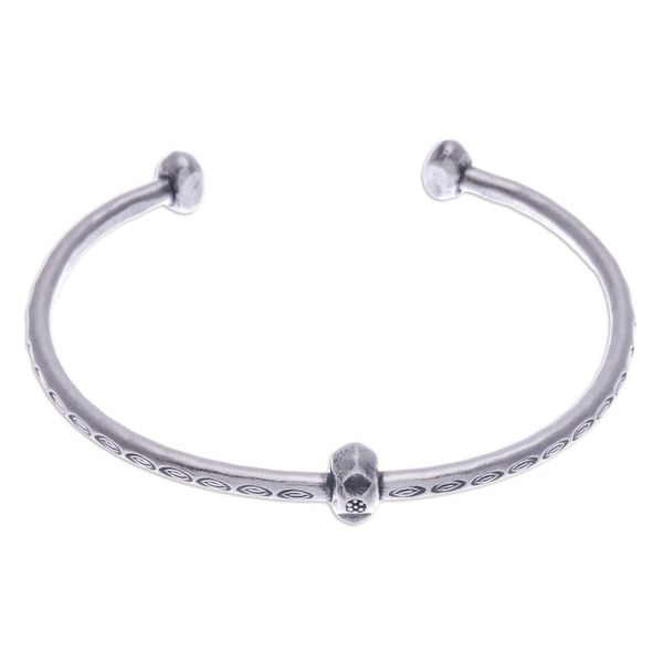 Alternate image for Sterling Silver Cuff Bracelet with Hill Tribe Pendant Charming Core