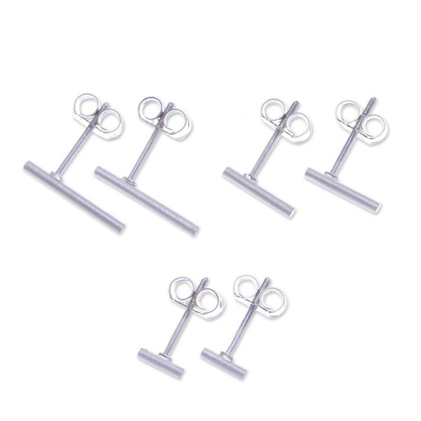 Alternate image for Set of 3 Brushed-Satin Finished Minimalist Earrings Daily Minimalist