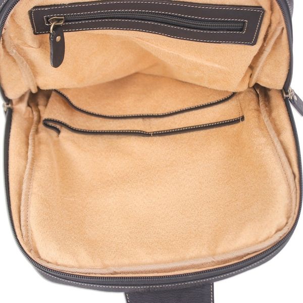 Alternate image for Travel-Friendly Black Leather Cross-Body Backpack Journey at Night