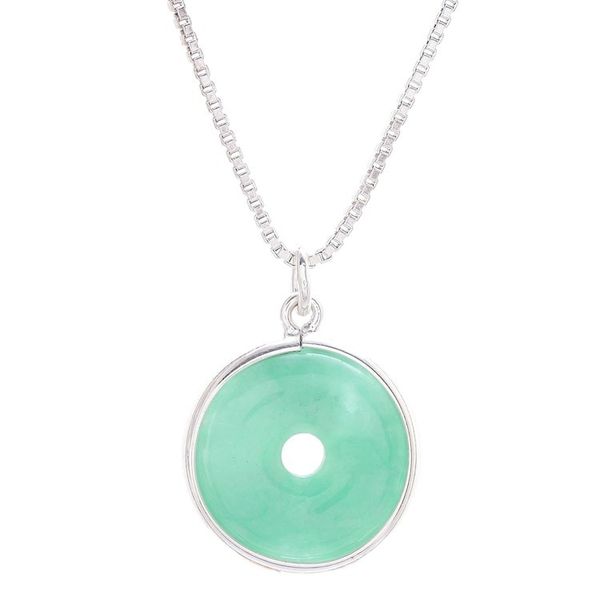 Alternate image for Circular Jade Pendant Necklace Crafted in Thailand Green Hoop
