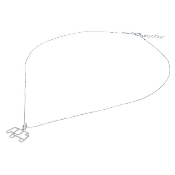Alternate image for Geometric Sterling Silver Elephant Pendant Necklace Elephant Gleam