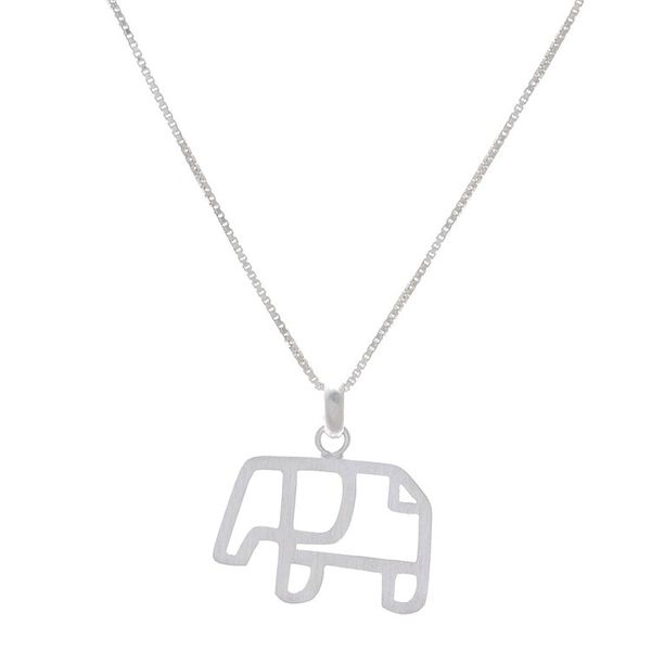 Alternate image for Geometric Sterling Silver Elephant Pendant Necklace Elephant Gleam