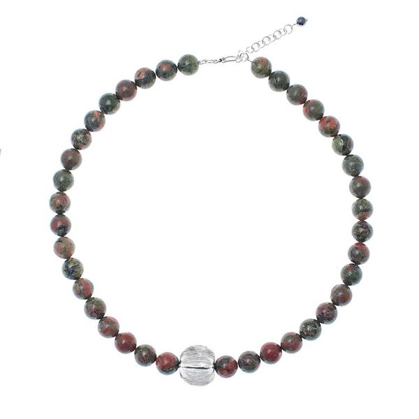 Alternate image for Unakite Beaded Pendant Necklace from Thailand Natural Mind