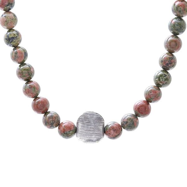 Alternate image for Unakite Beaded Pendant Necklace from Thailand Natural Mind