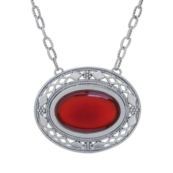 Alternate image for Thai Handcrafted Carnelian and Silver Necklace Infinite Autumn
