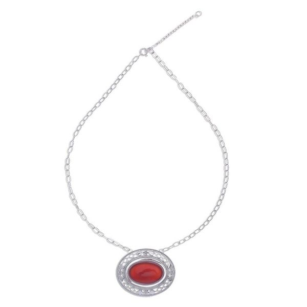 Alternate image for Thai Handcrafted Carnelian and Silver Necklace Infinite Autumn
