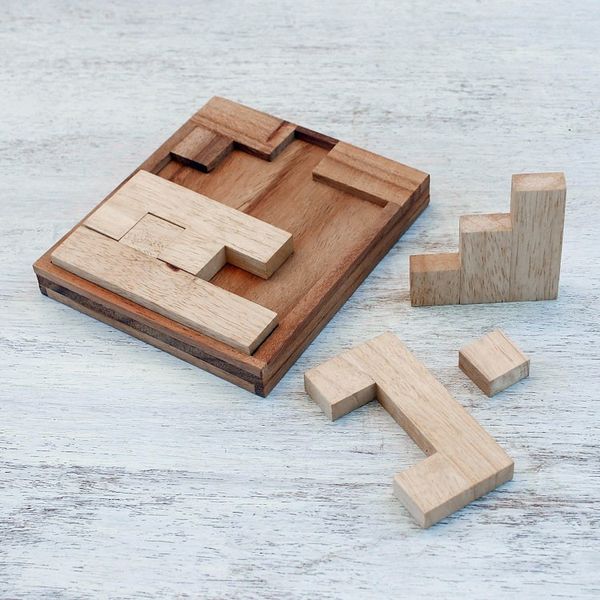 Alternate image for Handmade Raintree Wood Puzzle from Thailand Find a Way