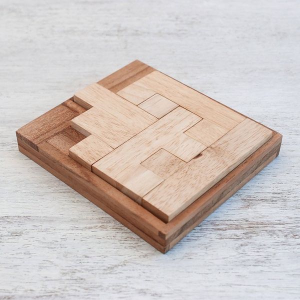 Alternate image for Handmade Raintree Wood Puzzle from Thailand Find a Way